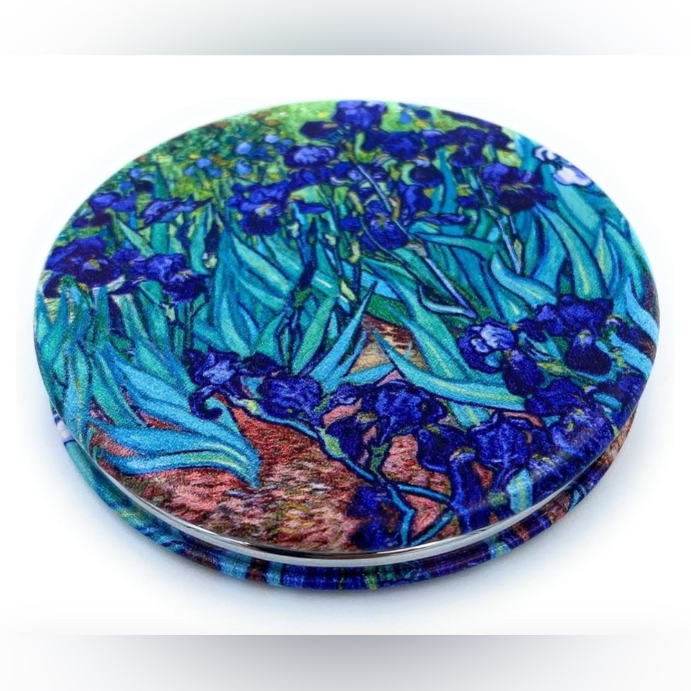 Van Gogh Irises Compact Pocket Mirror Double Sided 1X & 2X Magnification